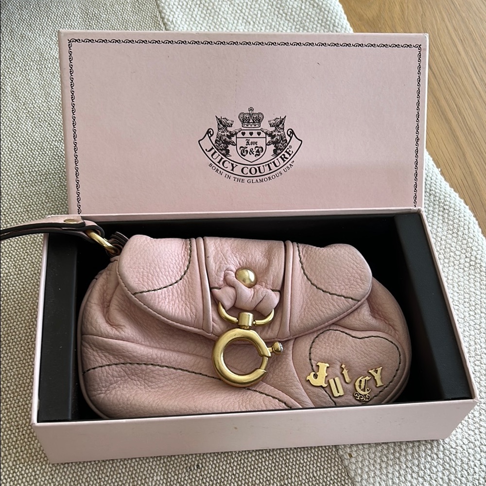 Juicy Couture Pink Clutch with Gold Accents